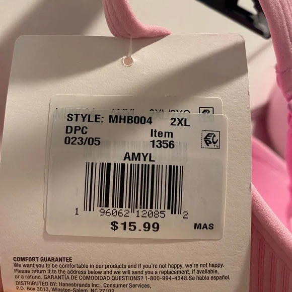 NWT Lot of 2 Hanes/Maidenform Comfort Bras, Sz. 2XL, Purple/Pink!! - Picture 13 of 13